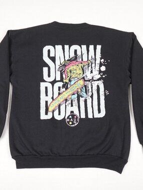 Vintage 90s Maui and Sons Snowboard Puffy Paint Graphic Shirt Adult Small